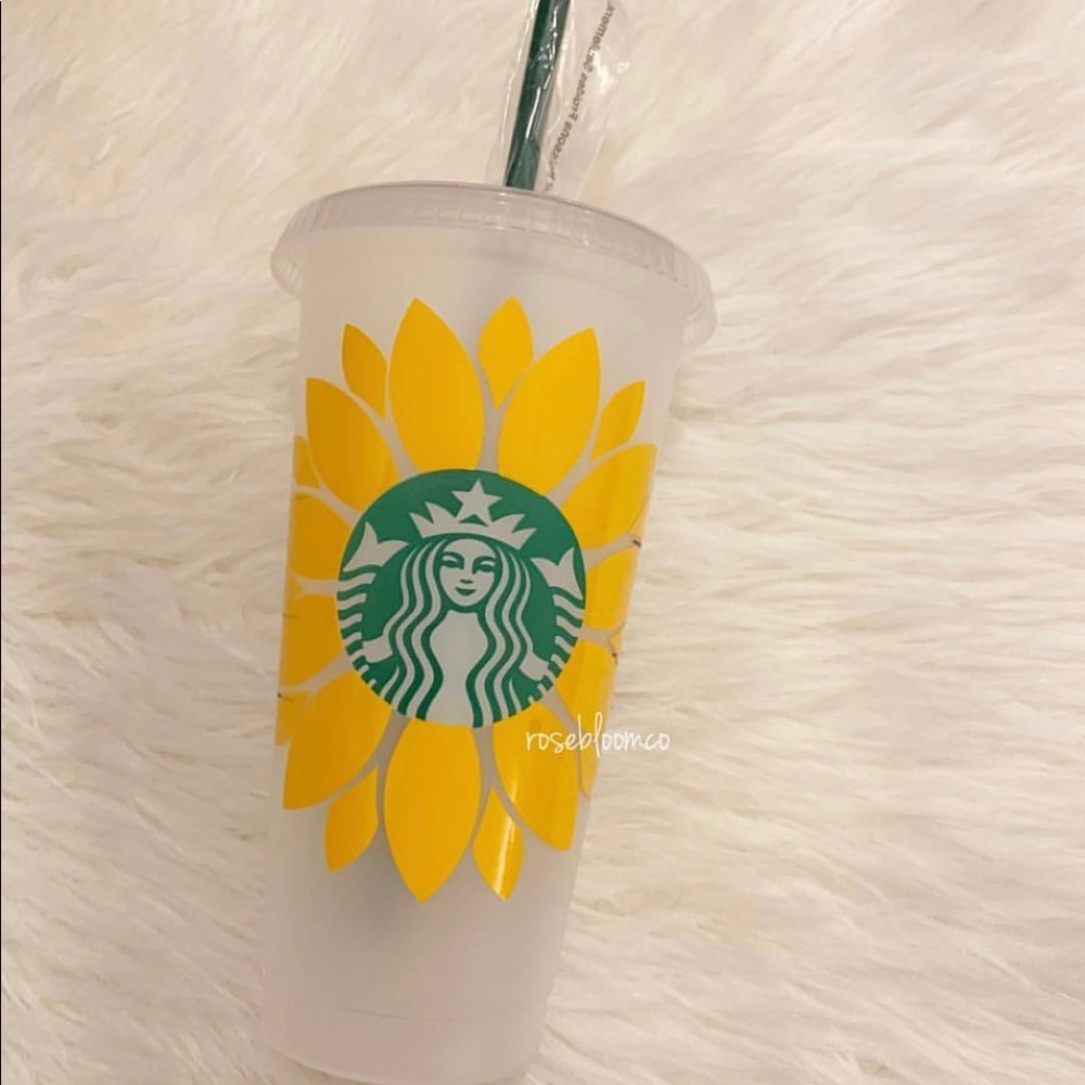 Sunflower Starbucks cold cup
